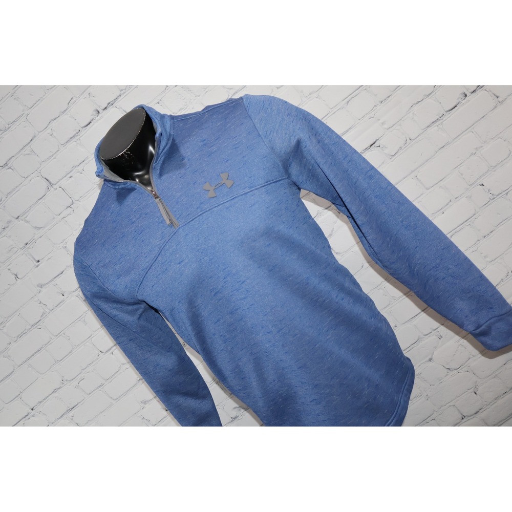 Under Armour 1/4 Zip Pullover Men Medium Blue ColdGear Loose Fit Space Dye Golf